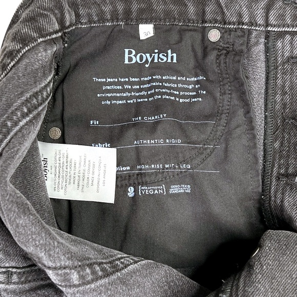 NWT Boyish The Charley High Rise Wide Leg Jeans Size 30 - Picture 10 of 15